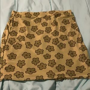 Green Flower Mini Skirt